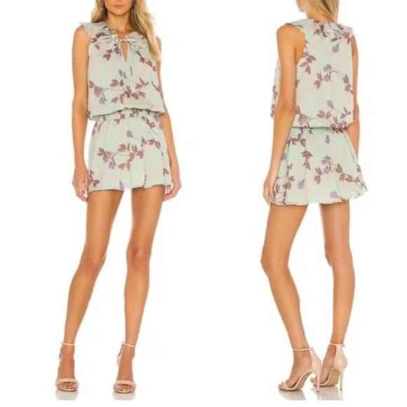 Amanda Uprichard Belle Kimme Dress Monte Carlo Floral Size S Ruched Waist NWOT - Picture 2 of 9